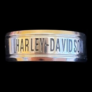Men's Biker Ring Shiny Stainless Steel Harley Davidson Style Size 8